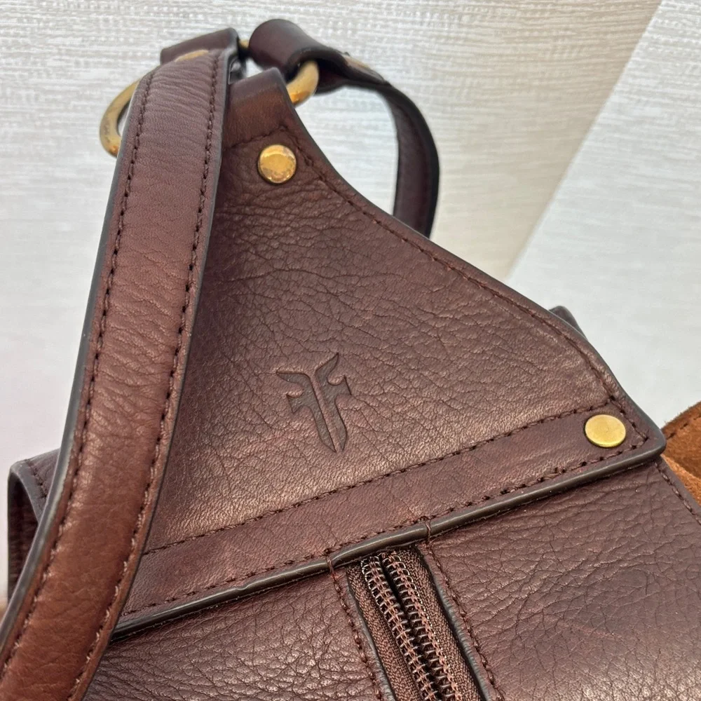 Frye Clara Fringed Brown Suede Shoulder Bag - Picture 8 of 10